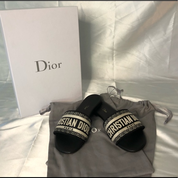 Dior | Shoes | Dior Dway Slide Black And White 375 | Poshmark